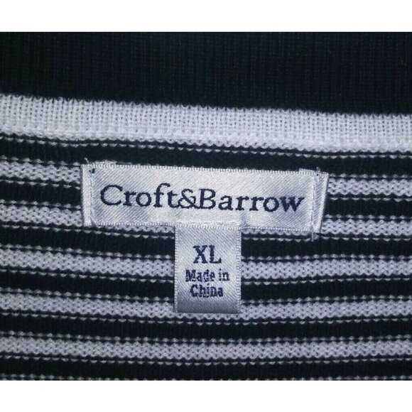 Croft & Barrow Womens Sweater Nautical Stripes Cardigan XL Button Up Pockets EUC - Picture 5 of 7